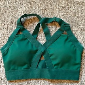 Dark Green small BuffBunny sports bra